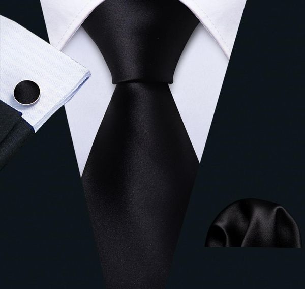 

hitie neck tie set custom italian silk satin plain black tie for men business formal drop n52639439073, Black;blue