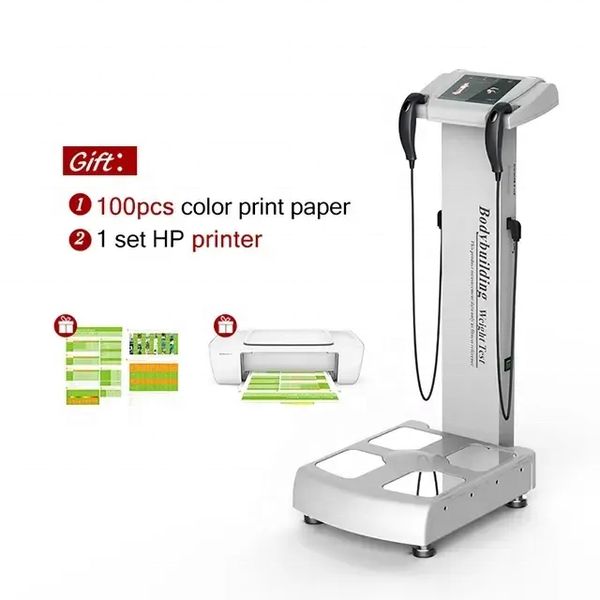 

professional human body analyzer fat bodies composition analyzer with hp a4 printer measurement machine