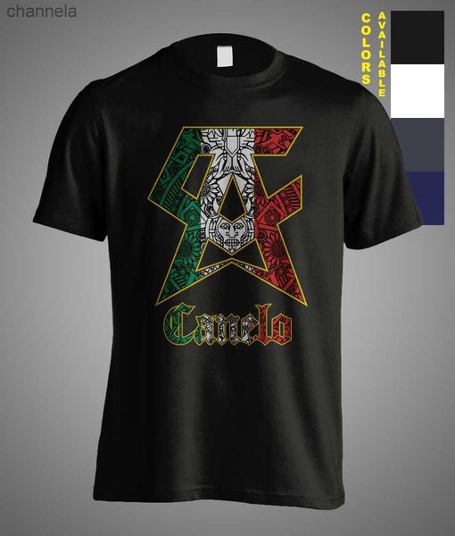 

men's t-shirts canelo boxing mexican style mexico saul alvarez symbol mens t-shirt cotton o-neck short sleeve men's t shirt size s, White;black
