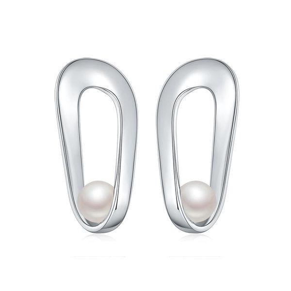 

knot laya 925 sterling silver fashion geometric decline design pearl drop earrings for women party jewelry 2021 trend
