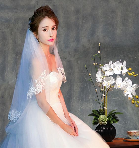 

amazing wedding veils soft in stock one layer fingertip length cut edge bridal veil white ivory champagne black yellow red purple 2518251
