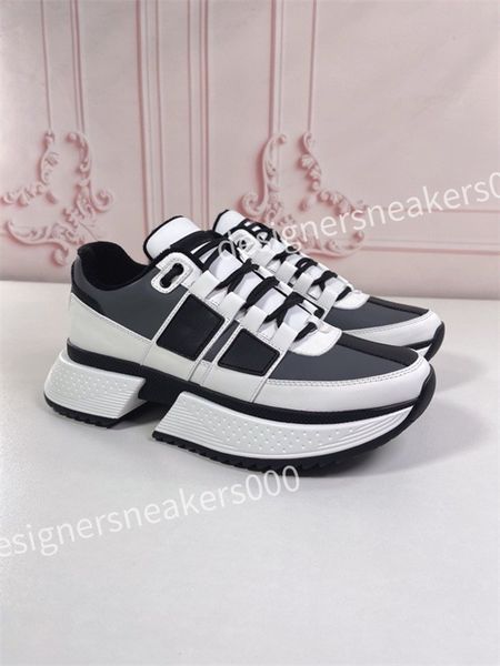 

luxury designer casual shoes print trainer mens vintage trainers sneakers women fashion shoe lace-up platform sneaker, Black