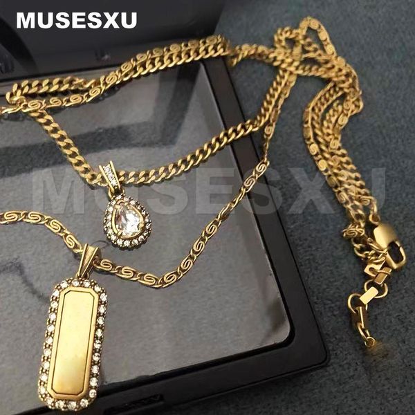 

necklaces 2022 jewelry accessories english alphabet long brand zircon drop pendant double layer necklace for woman's party gifts, Silver