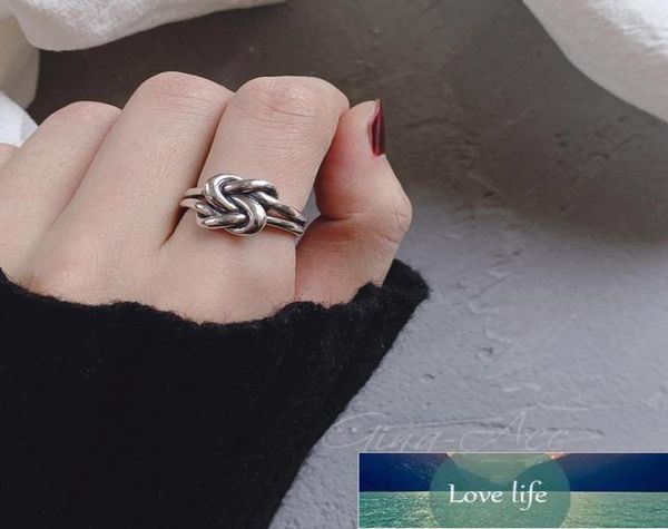 

925 sterling silver vintage double layer knot line thai silver color ring for women men finger rings jewelry party gifts sr8394054375