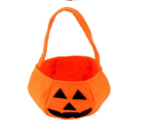 

halloween smile pumpkin bag kids candy bag children handhold bag party supplies ttrick or treat8760774, Black