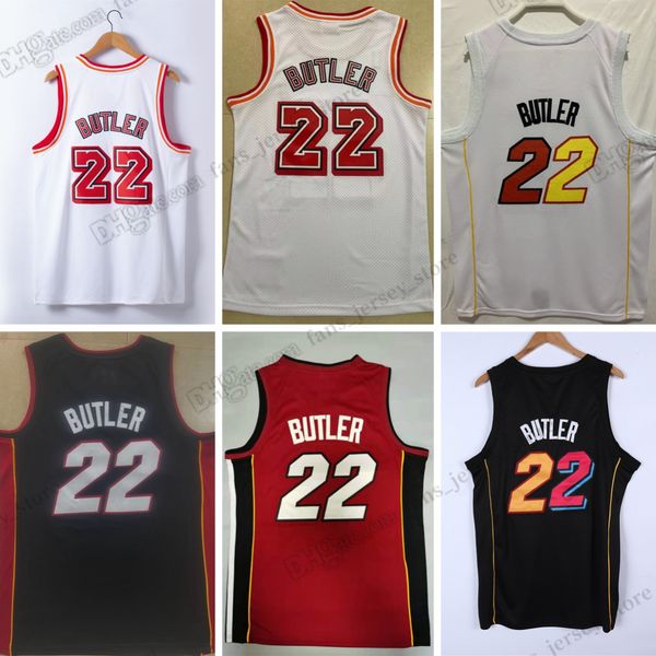 

jimmy butler 22 basketball jerseys white blank red 2023 new stitched jersey men xs-2xl, Black;red