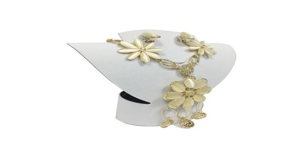 

whole 10pcs mini foldable velvet plastic jewelry set display rack jewelry choker necklace ring earring display bust stand whit6603782, Black