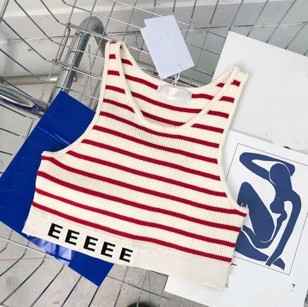 

womens crop knits tee designer tank women clothing fashion letter print summer sleeveless pullover vest casual camis streetwear 023, White