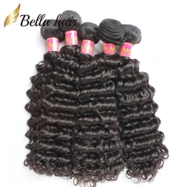 

unprocessed virgin human hair bundles brazilian peruvian malaysia indian mongolian deep wave hair extensions weft natural color4268281, Black