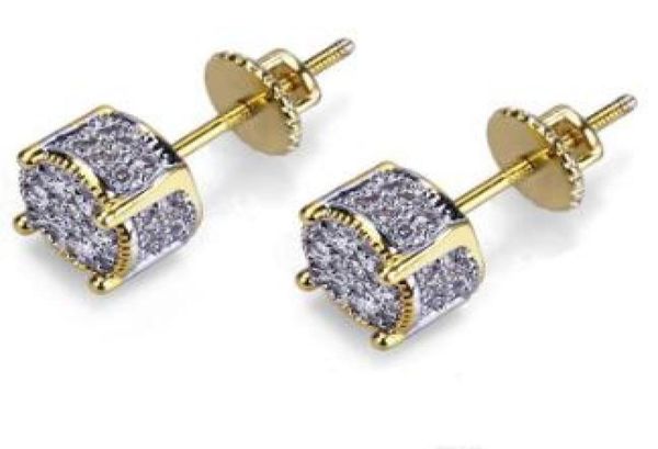 

designer earrings luxury jewelry fashion women mens earrings hip hop diamond stud earings iced out bling cz rock punk round weddin5350770
