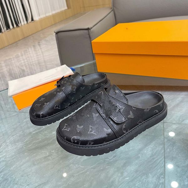 

cosy flat comfort clogs cacao brown slipper women men patent flower canvas adjustable strap anatomic footbed ultra-light micro outsole big s, Black