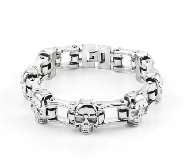 

for men039s motorcycle chain 316l stainless steel silver color skull biker bracelet fashion chains link bangles women039s br5041137, Black