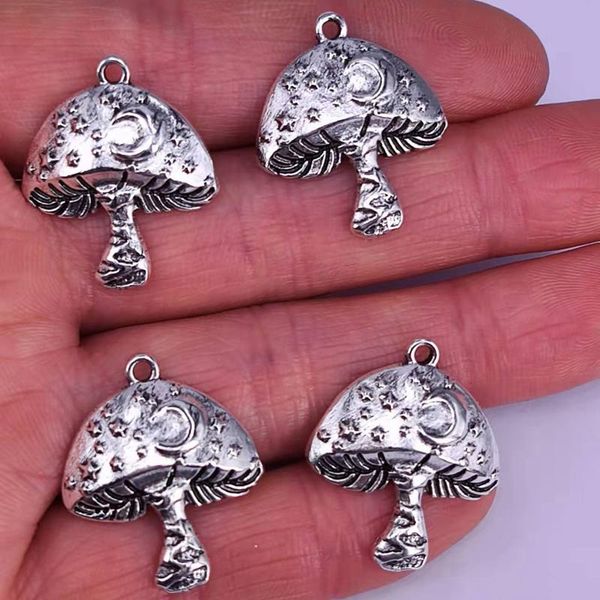 

other 50pcs 20mm*23mm new simple mushroom pendant charm star moon mushroom jewelry for diy women accessories