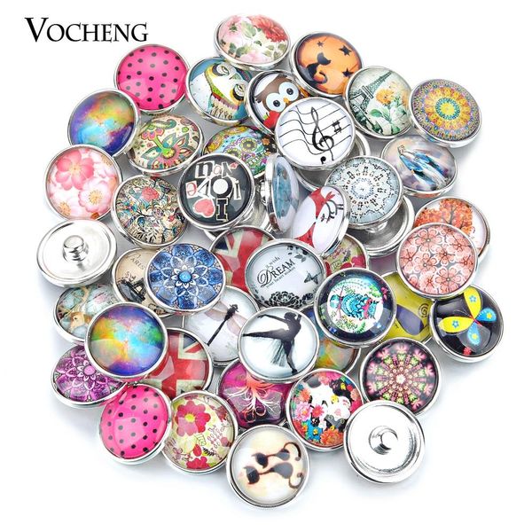 

polish wholesale ginger snap jewelry mix sales 100pcs/bag random 18mm glass snap button charms vn1415, Blue