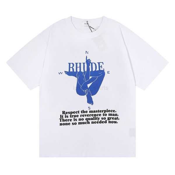 

rhude t ralphs mens shorts womens designer polo shirts 23ss rhude t shirt mens spring autumn letter print short sleeve us size t shirt laure, White;black