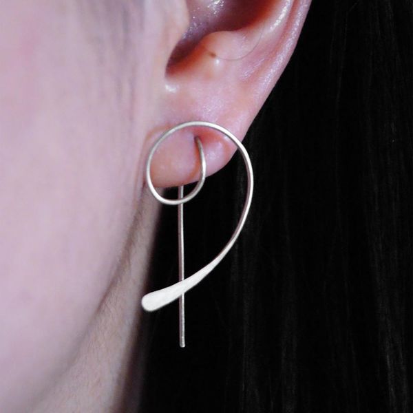 

knot piercing earrings handmade jewelry circle gold filled/925 silver jewelry punk oorbellen minimalist earrings for women