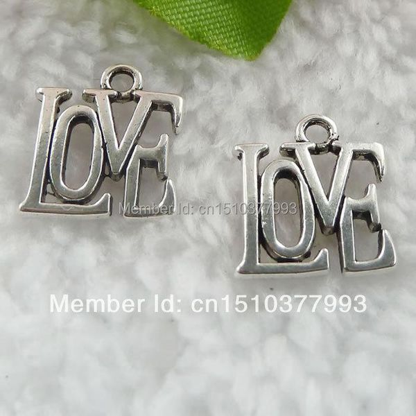 

other 280 pieces antique silver love charms 15x13mm #042