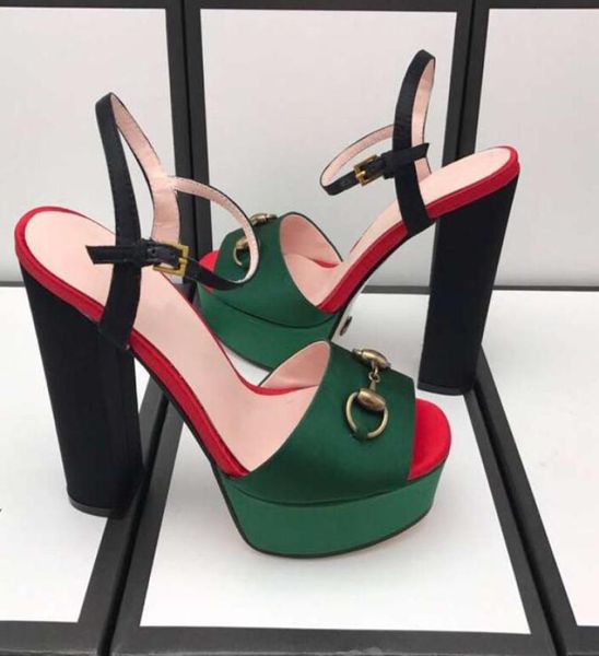 

2021 fashion women high heels 14cm green red and gold silk party toes pumps dress shoes original box5582465, Black
