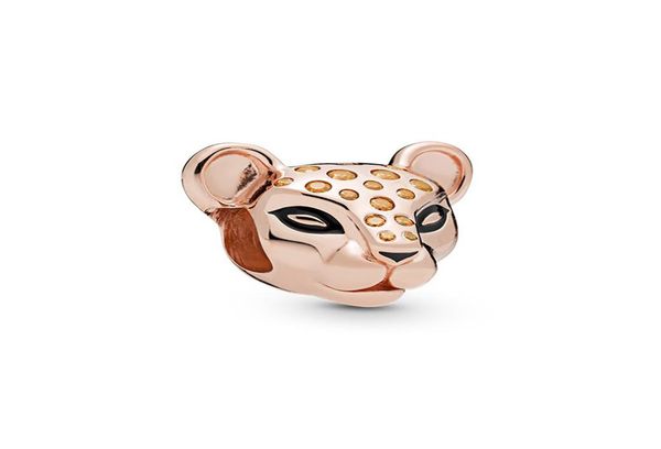 

925 sterling silver rose gold plated sparkling lion princess charm fits european pandora jewelry bead charm bracelets necklaces5847269, Black