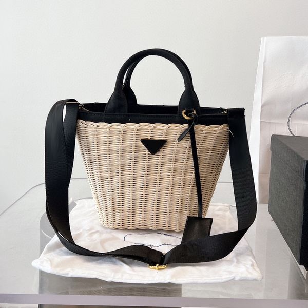

famous designer rattan woven tote bag women straw shoulder bag straw tote bag manual weave straw fabrics large capacity vacation beach bags