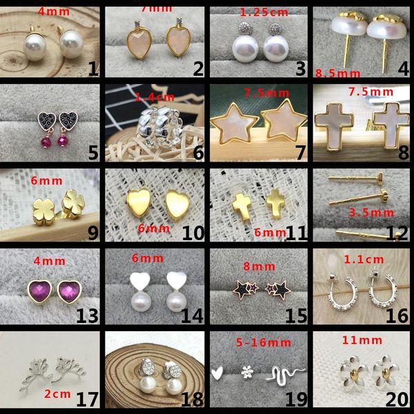 

stud 2021 100% 925 sterling silver new spain bear earring original fashion jewelry factory gift, Golden;silver