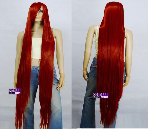 

150cm dark red heat styleable extra long cosplay wigs01236969932, Black;brown