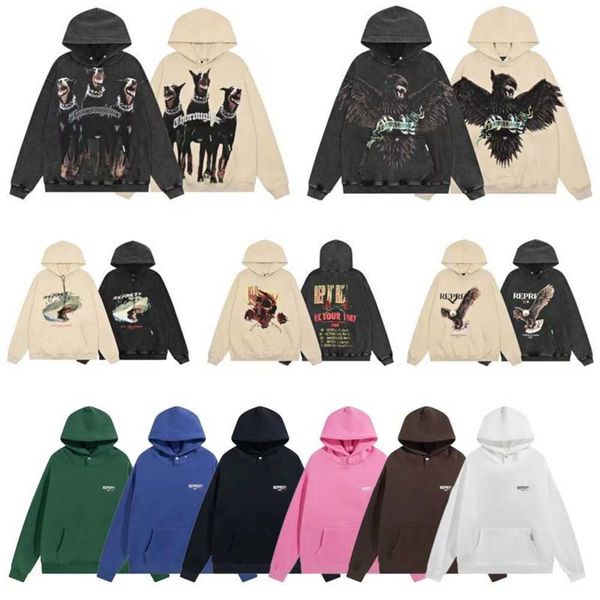 

mens hoodies sweatshirts letter men's niche tide brand high casual american couple hooded sweater coat clothes, Black