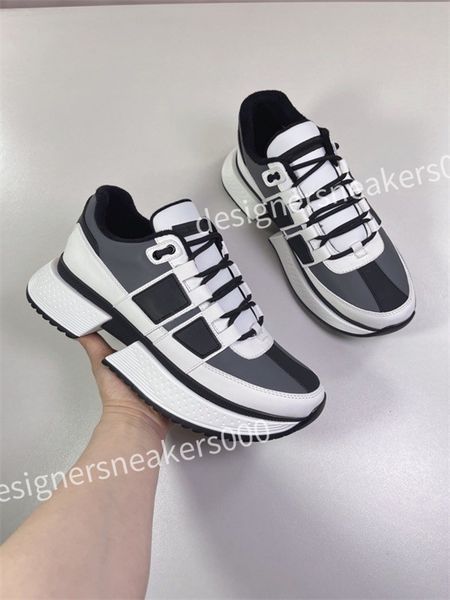 

2023 new luxury designer casual shoes print trainer mens vintage trainers sneakers women fashion shoe lace-up platform sneaker, Black