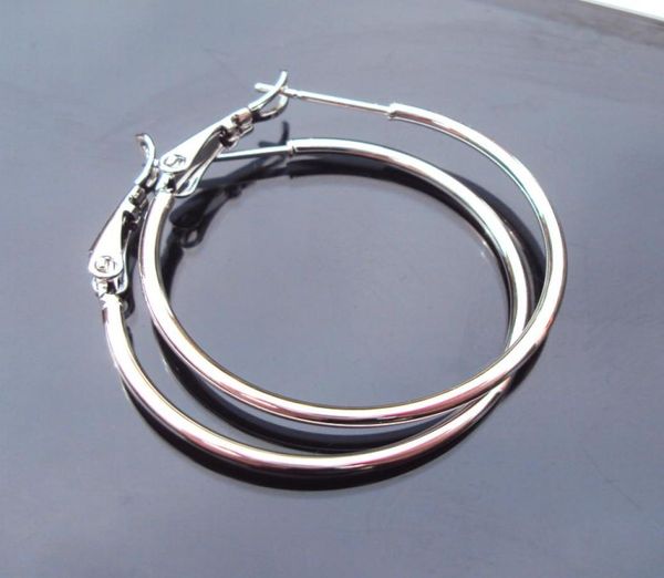 

whole 18k white gold earrings 30mm unique large hoop earrings pure lowd 9314760, Golden;silver