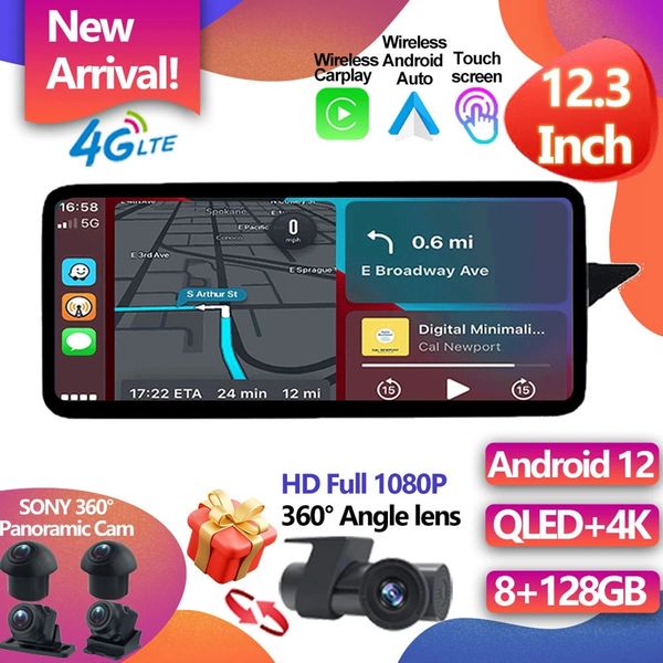 

for benz e w212 2009-2016 12.3inch android 12 car screen accessories auto carplay monitors speacker radio multimedia player rhd-4