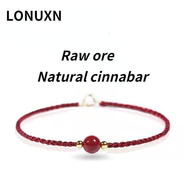 

bangle original ore purple golden sand natural cinnabar crystal bracelets round beads bracelets for women men jewelry gift, Black