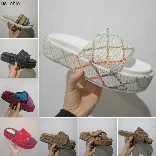 

slippers 2022 designer slide slippers sandals flat summer luxury slides for men women rubber leather loafers ladies classic fashion heighten, Black