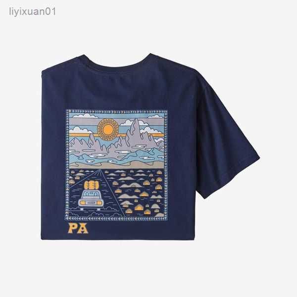 

men t shirt patagonias letter print doodle high street tees men women casual short sleeve tee cotton t-shirt streetwear 10 lnqo, White;black