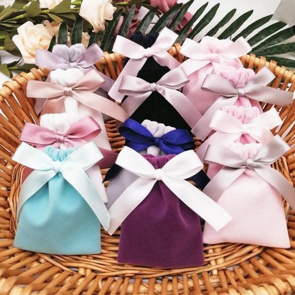 

anklets 20pcs velvet pouch jewelry packaging cosmetic storage cute bag makeup gift wedding party candy cosmetic drawstring packing bags, Red;blue