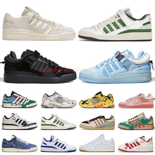 

bad bunny forum 84 low casual outdoor shoes men women buckle cream yellow blue tint easter egg mens trainers sports sneakers size 36-45h51