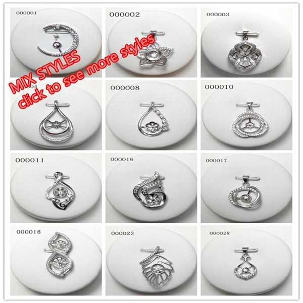 

polish mix styles pendant mountings findings pendant settings jewelry parts fittings base accessories for akoya edison pearls beads, Blue