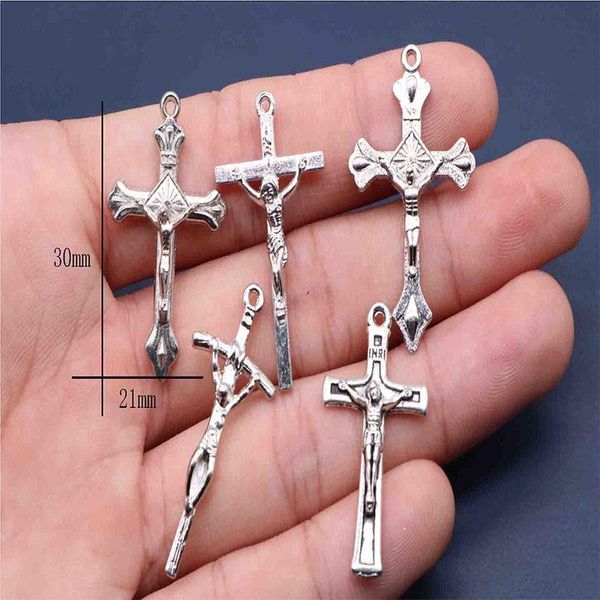 

other 100 pieces of catholic jesus rosary cross. rosary necklace bracelet medal mini jesus cross medal