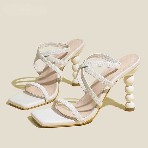 

nxy sandals 2023 arrival stiletto high heels women summer square toe nightclub party female fashion shoes 230511, Black