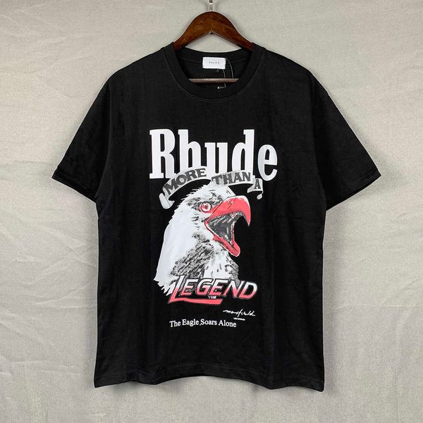 

2023 men t shirt short sleeve rhude tess designer casual fashion maxfield la los angeles eagle print t-shirt loose men's and women&#039, White;black