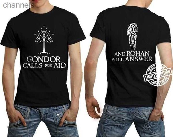 

men's t-shirts gondor calls for aid and rohan will answer simple text everyone gift black men and women t shirt s-6xl, White;black