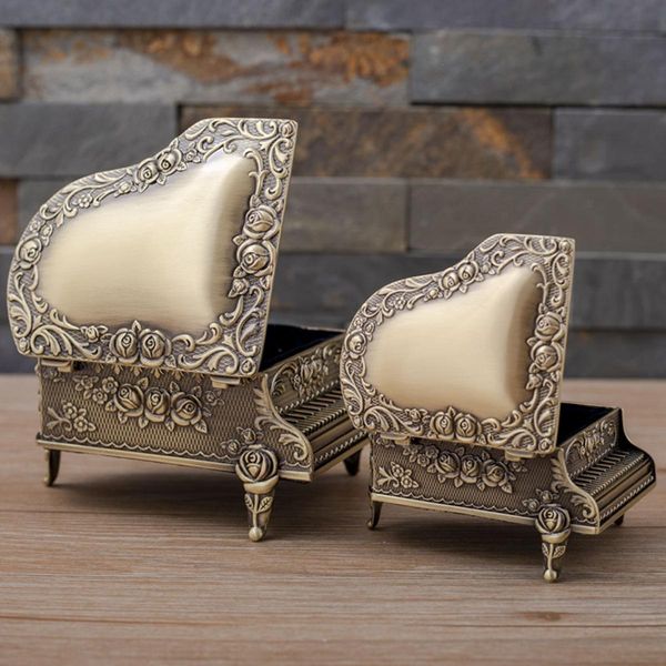 

boxes vintage piano rose trinket jewelry box wedding ring box gift box holder jewellry wrap for earrings necklace bracelet display, Black;white