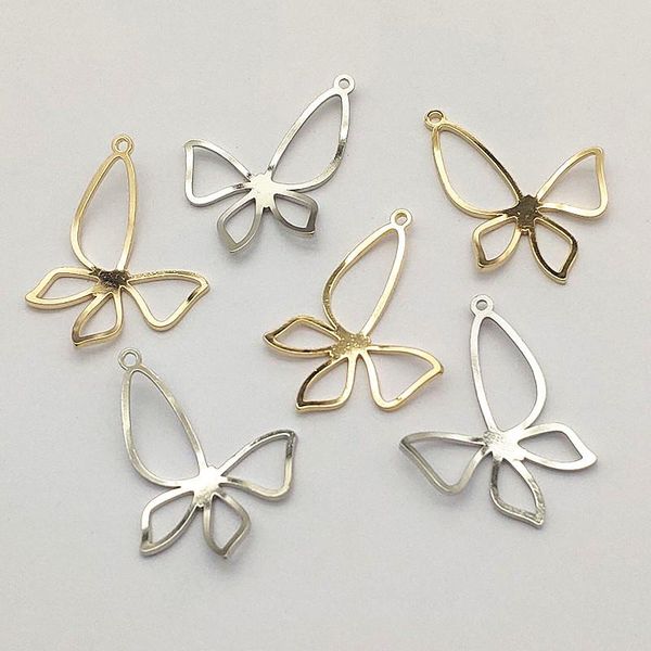 

polish new arrival 31x24mm 100pcs brass pendants butterflyshape charm for necklace earrings diy parts jewelry findings components, Blue