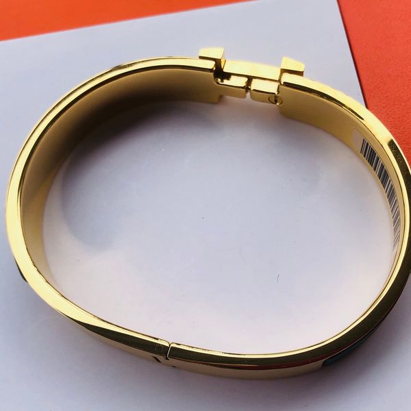 

clic couple bangle h for man designer enamel bangle 17 19 cm h bracelet couple gold plated 5a t0p highest counter gold plated titanium steel, Black