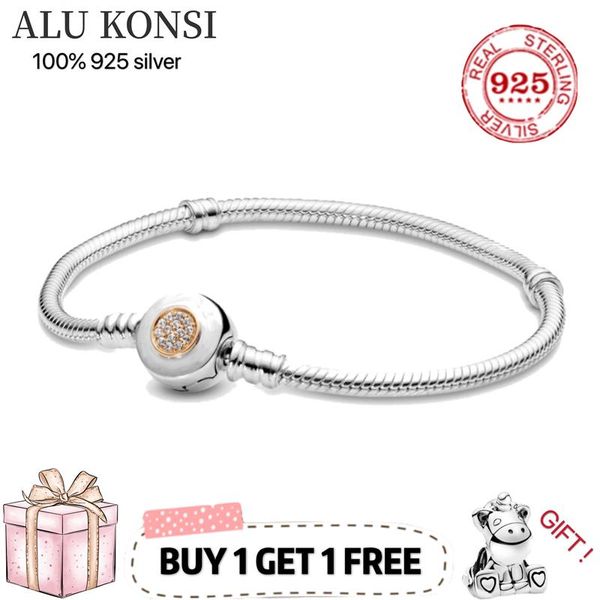 

bangle 100% luxury 925 sterling silver crown bracelet for women fit original design charms bangle diy jewelry, Black