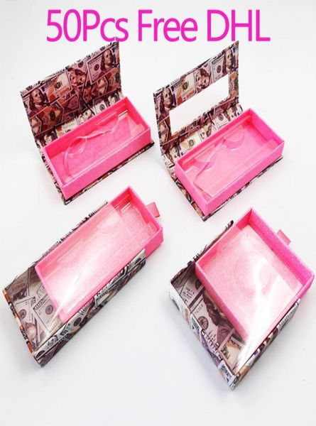 

50pcs whole lash box eyelash packaging box 3d mink lashes boxes faux cils strip makeup case empty6423690