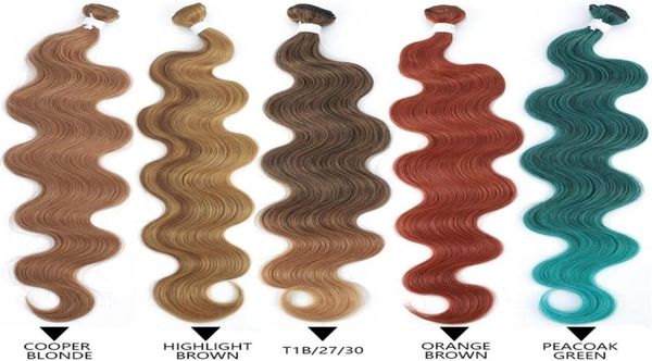 

hair bulks body wave bundles brazilian weaving soft natural synthetic extensions colorful thick 2210244896298, Black