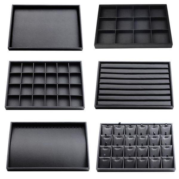 

boxes multifunction jewelry tray showcase jewelry display organizer stores jewelry display for necklace earrings brooches bracelet, Black;white