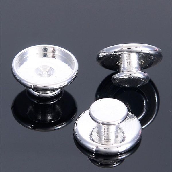 

polish 10 pcs silver plated personalized p charm cabochon empty base tray bezel blank support for diy jewelpop jewelry making, Blue