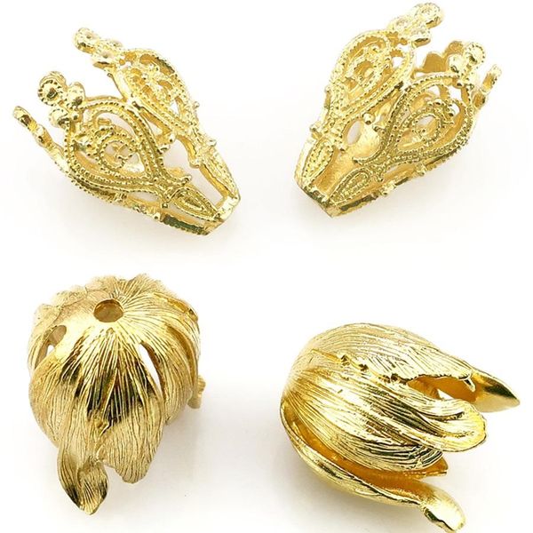 

polish 12x copper filigree metal hollow flower spacer beads end caps pendant diy charms connectors jewelry findings, Blue