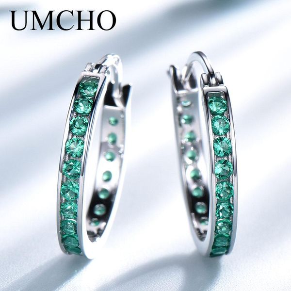 

huggie umcho real 925 sterling silver earrings nano emerald silver hoop earrings pretty wedding jewelry fashion accessories party gift, Golden;silver